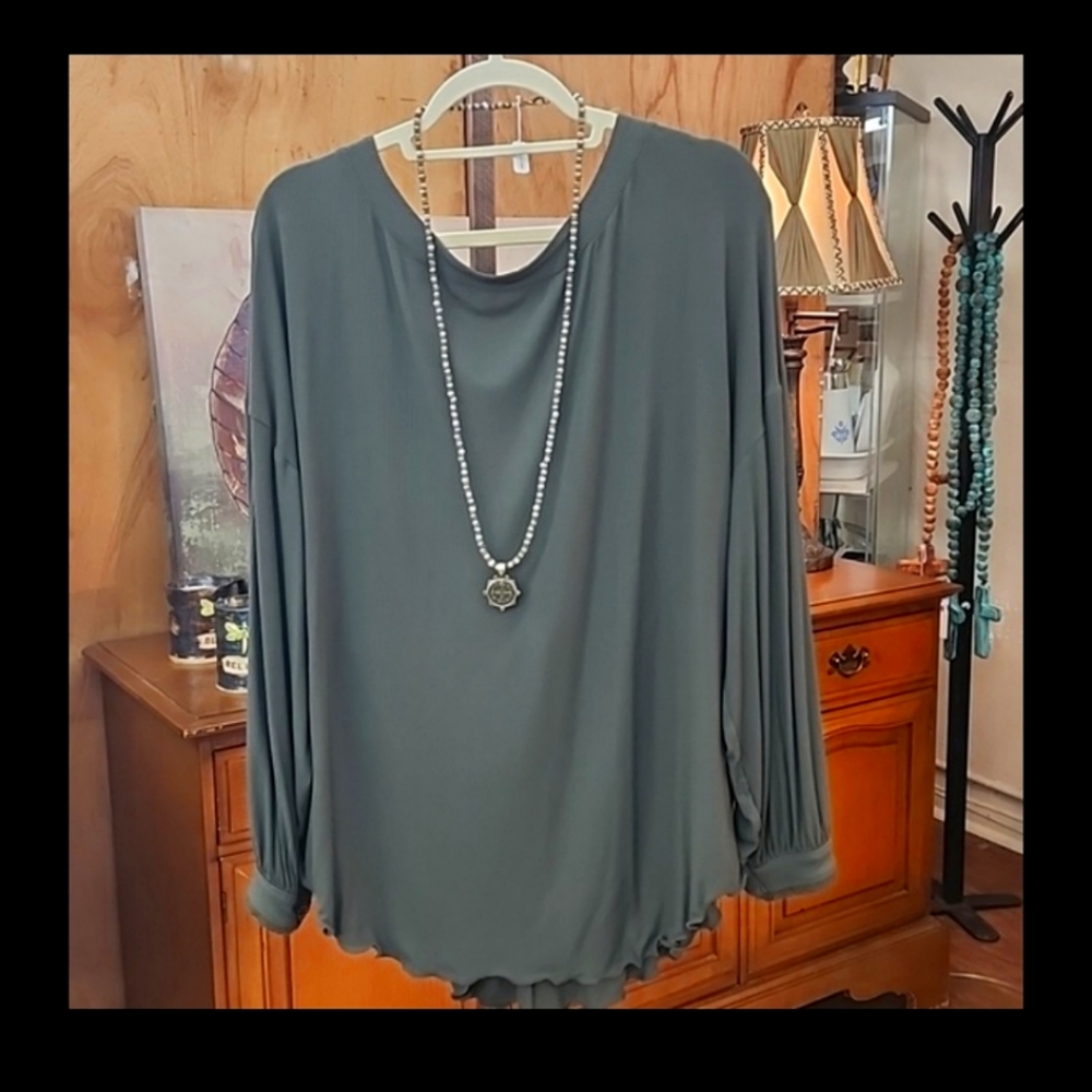 Free People khaki green top
